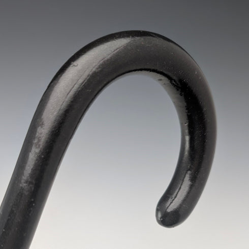 英国アンティーク ブラックシャフト 曲がりハンドル ステッキ 杖 90cm